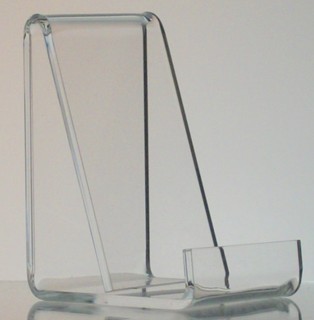 Clear Acrylic J Easel with Front Lip