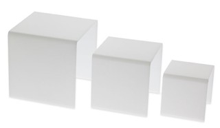 White Acrylic Risers and Plexi Pedestals