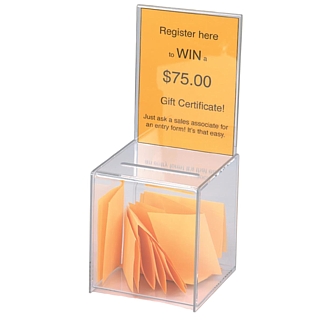 BB525-C Plexiglas, Acrylic, Lucite and Plastic Ballot Box, Comment Box or Suggestion Box