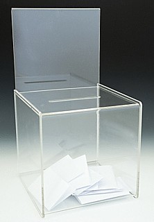 Clear Acrylic Locking Ballot or Suggestion or Entry Box