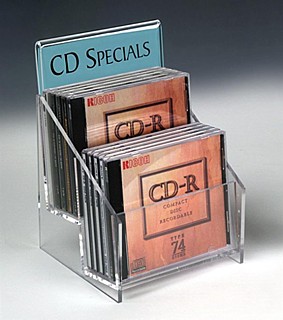 CD2x5  Clear acrylic CD/DVD display shelf