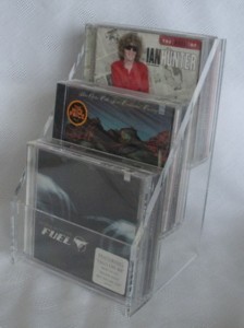 CD3x3  Clear acrylic CD/DVD display shelf