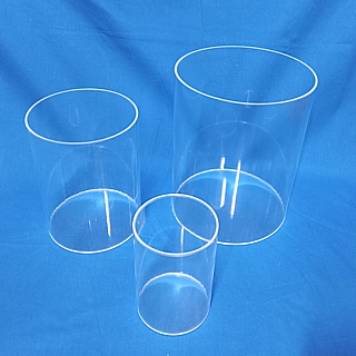 Clear Acrylic Round Cylinder Ring Riser Set of 4 in Plexi or Lucite