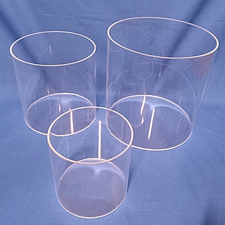 Clear Acrylic Round Cylinder Ring Riser Set of 3 in Plexi or Lucite