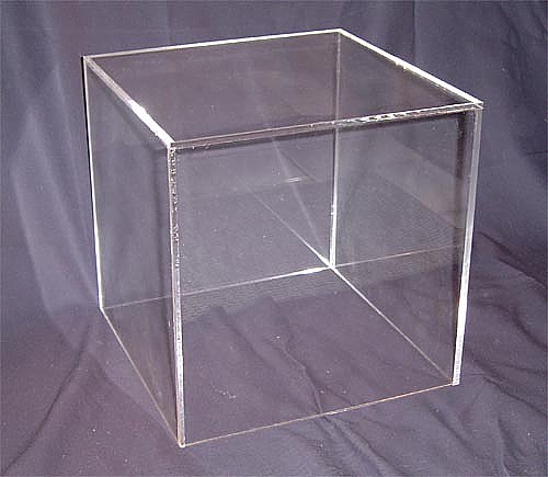 Clear and Colored Acrylic 5-Sided Cubes and Plexi Boxes made from Plexiglas, Plexiglass, lucite and plastic