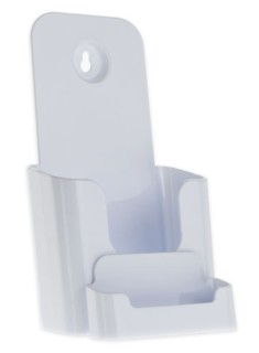 White Countertop Wallmount Brochure Literature Holder with Business Card Holder Model CW4BC-W