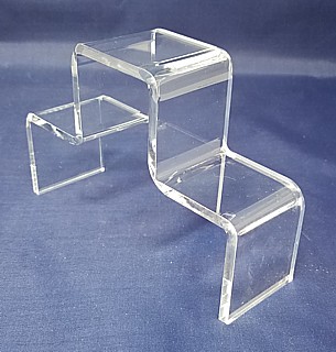 Clear Acrylic 3 Step Double StairStep Platform Riser