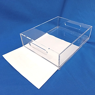 Clear Acrylic Lucite Plexi Trays with Handles Insertable Bottom