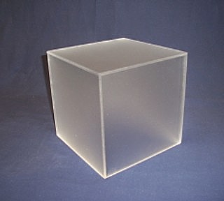 5-Sided Cube in Frosted Acrylic, Plexiglas, Plexiglass, Lucite, Plastic