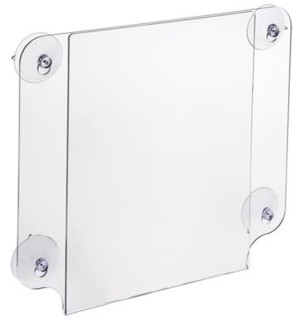 Glass Mount Sign Holder Display Frames with Suction Cups for Window Mounting in Acrylic, Plexiglas, Plexiglass, Lucite, Plastic