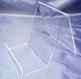 Clear Acrylic J Easel with Flat Front or Box Easel