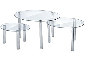 Clear Acrylic Round Table Riser Set of 3 For Cakes, Events, Products and More