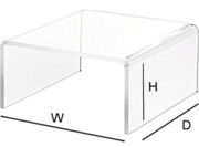 White Acrylic Square U Riser in Plexi or Lucite