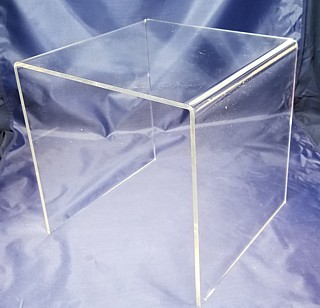 3/8 thick Clear Acrylic Square U Riser in Plexi or Lucite