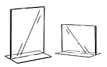 Upright Two Sided Open Bottom Display Frames in Acrylic, Plexiglas, Plexiglass, Lucite, Plastic, cardholder, signholder