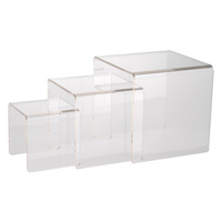 Clear Acrylic Square U Risers, Plexiglas, plexiglass, lucite and plastic display