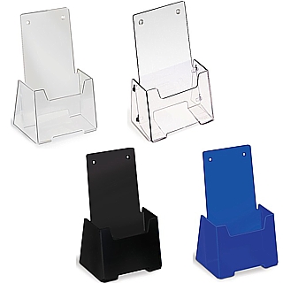 Clear and Colored PVC Versatile Ship Flat Countertop and Wallmount Brochure and Literature Holders