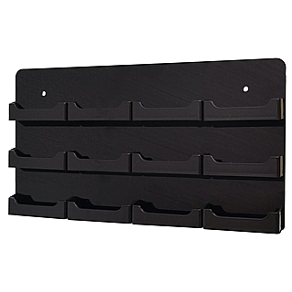 12 Pocket Black Acrylic Business Card or Gift Card Holder For Mounting to the Wall