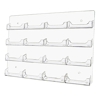 16 Pocket Clear Acrylic Business Card or Gift Card Holder For Mounting to the Wall