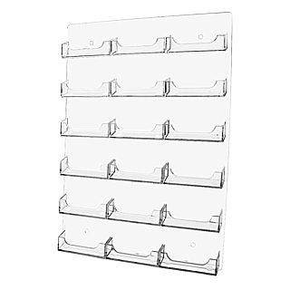 18 Pocket Clear Acrylic Business Card or Gift Card Holder For Mounting to the Wall