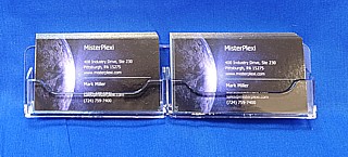 2 Pocket Clear Acrylic Business Card or Gift Card Holder For Mounting to the Wall