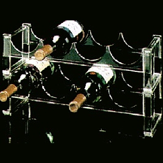 AG-K22 Clear Acrylic 8 Bottle Modular Wine Rack 