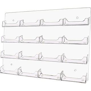 16 Pocket Clear Plastic Business Card or Gift Card Holder For Mounting to the Wall
