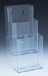 Multiple Pocket Styrene and Plastic Brochure and Literature Holders