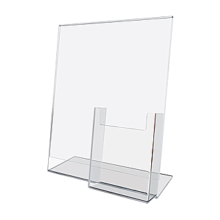 Slant Back Easel Display Frames with Tri-Fold Literature Pocket