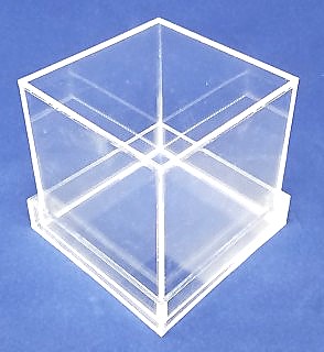 Clear Acrylic 5-Sided Boxes with Clear Bases made from Plexi, Plexiglas, Plexiglass, lucite and plastic