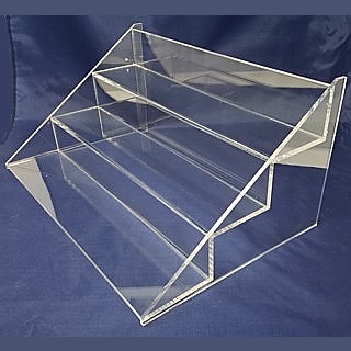 Clear Acrylic Tiered Shelves, Plexi Greeting Card Racks, Lucite Display Shelf