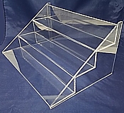 Clear Acrylic Tiered Shelves, Plexi Greeting Card Racks, Lucite Display Shelf