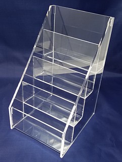 Clear Acrylic Tiered Shelves, Plexi Greeting Card Racks, Lucite Display Shelf