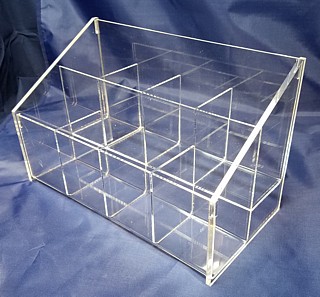 Acrylic Sectioned Displays, Racks with Dividers, and Compartment Trays, Plexiglas, Plexiglass, Lucite, Plastic, plexi
