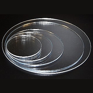 Thick Clear Solid Acrylic Circle or Round Circular Blocks Made from Plexiglas, Plexiglass or Lucite Plastic