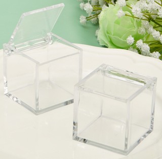 Clear Acrylic Hinged Top Box - Wedding Favors