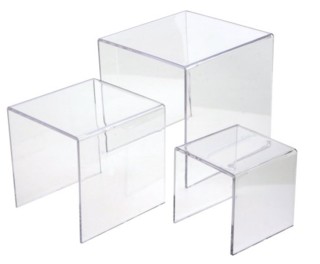 Acrylic U Risers in Plexi, Plexiglas, plexiglass, lucite and plastic