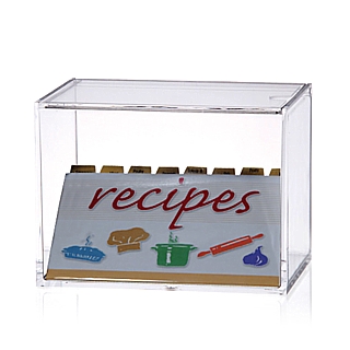 AG-K30 Acrylic Recipe Box with 4x6 Card Index