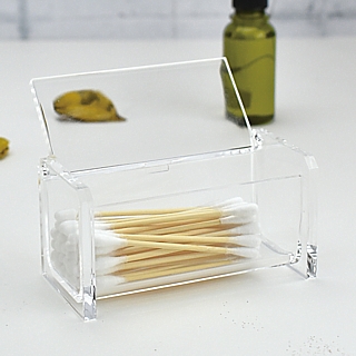 AG-B6 Acrylic Cotton Swab Hinged Container