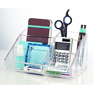 AG-O4 clear acrylic 3 tier desktop and office organizer