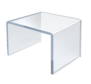 Clear Acrylic Square U Riser in Plexi or Lucite