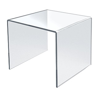 Clear Acrylic Square U Riser in Plexi or Lucite