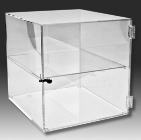 Clear Acrylic Upright Locking Security Showcase in Plexiglas, Plexiglass, Lucite, Plastic