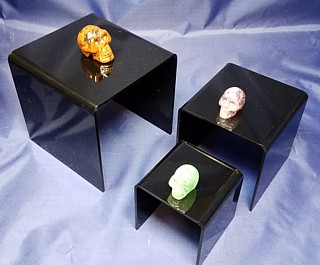 Black Acrylic Risers and Black Plexi Pedestals