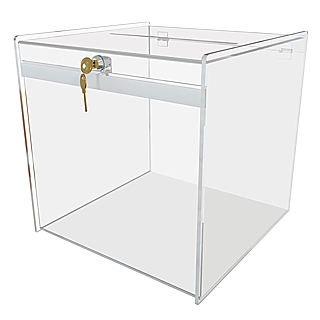 Clear Acrylic Locking Ballot or Suggestion or Entry Box