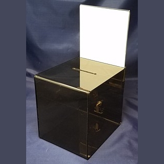 Smoke Acrylic Locking Ballot or Suggestion or Entry Box