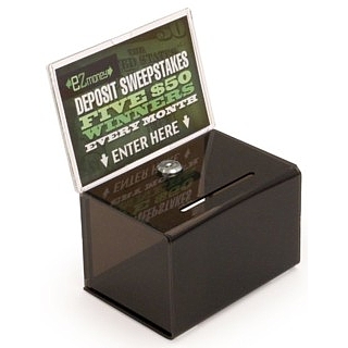 Smoke Acrylic Locking Ballot or Suggestion or Entry Box