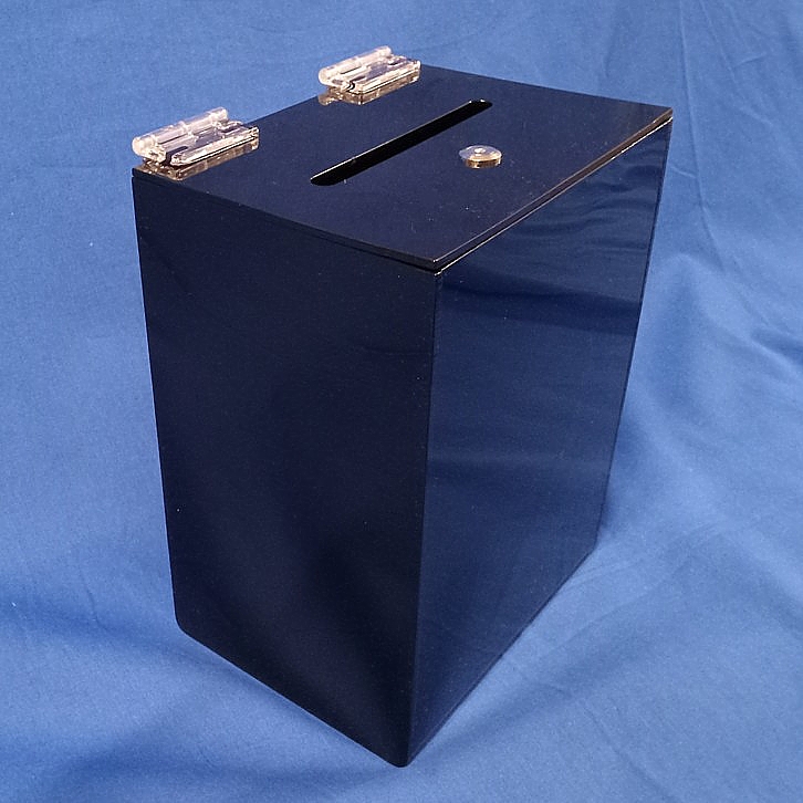 Black Acrylic Locking Ballot or Suggestion or Entry Box