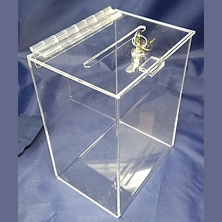 Clear Acrylic Locking Ballot or Suggestion or Entry Box