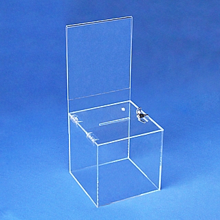 Clear Acrylic Locking Ballot or Suggestion or Entry Box